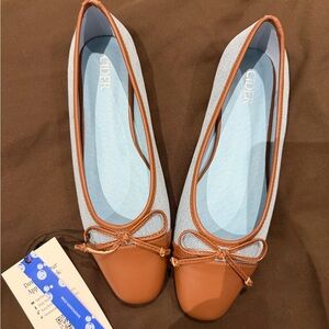BOWKNOT TWO-TONE FAUX LEATHER MARY JANE FLATS